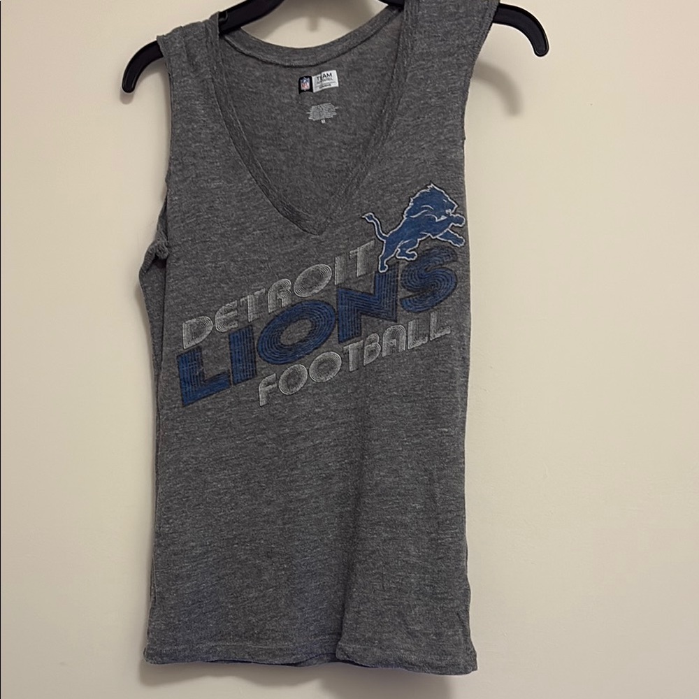 Detroit Lions Gray Tank Top